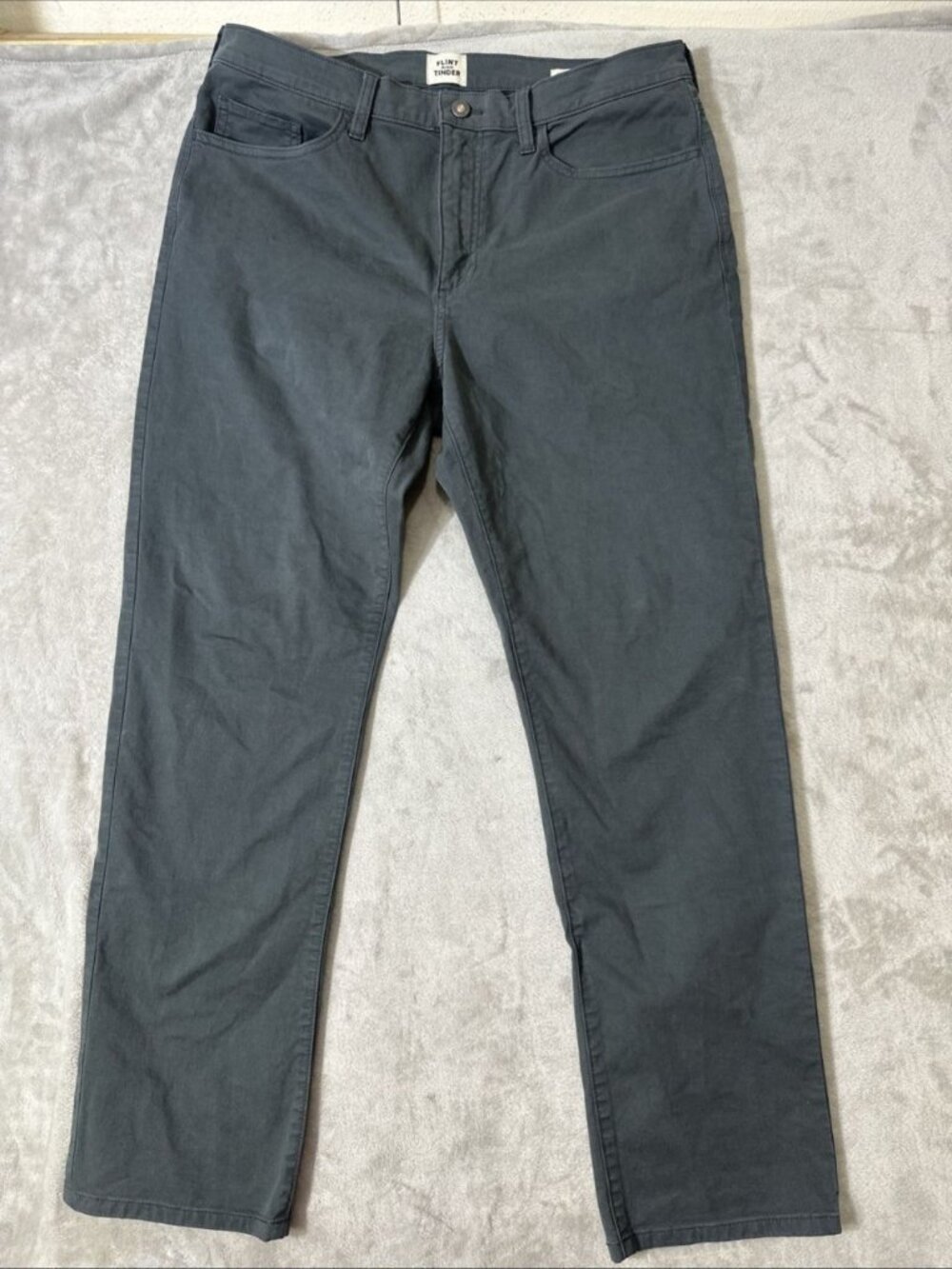 Flint and Tinder 365 straight fit pants gray stretch chinos 34x30